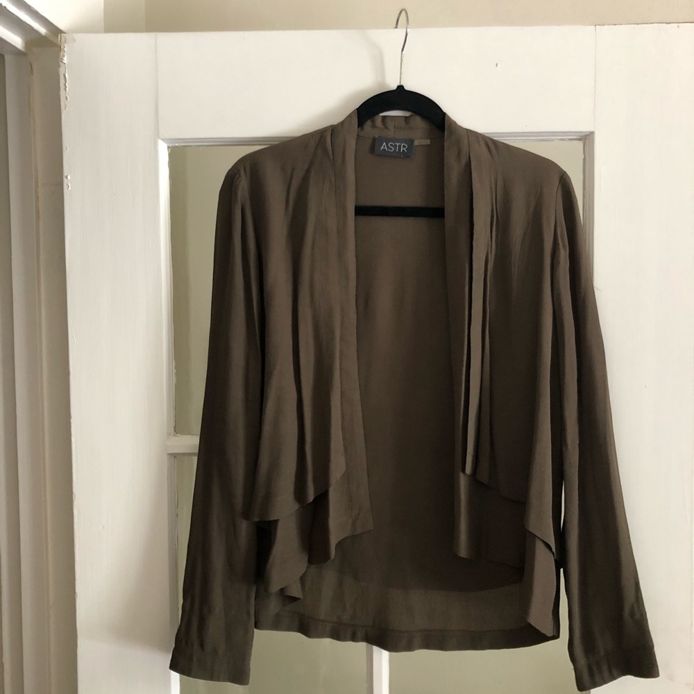 ASTR OLIVE GREEN CARDIGAN